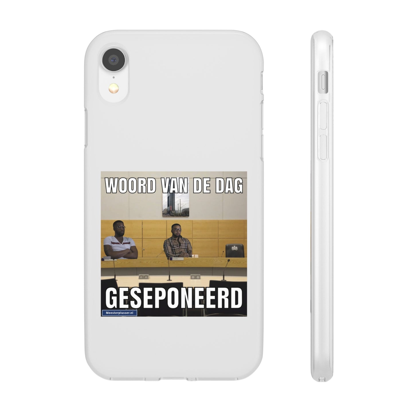 Word of the day 'geseponeerd' telefoonhoesje