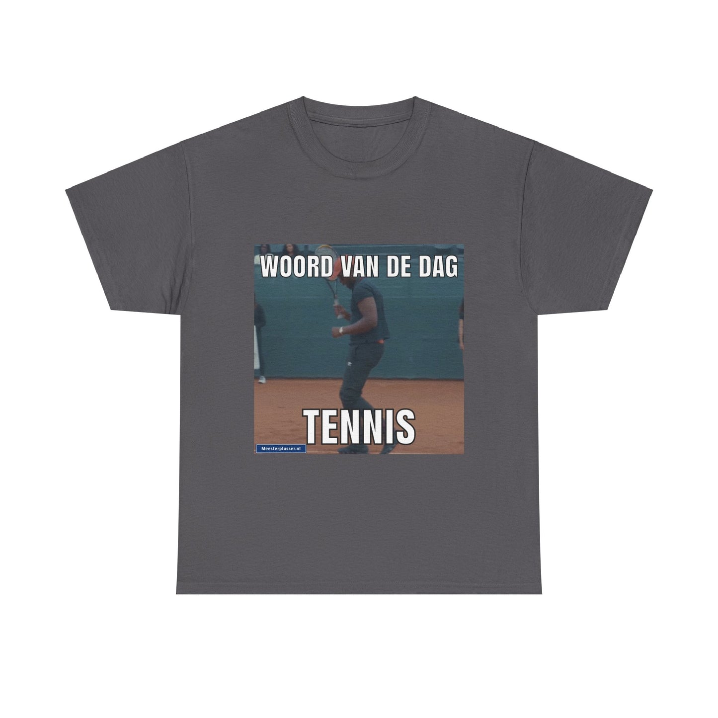 T-Shirt mit dem Wort „Tennis“ des Tages