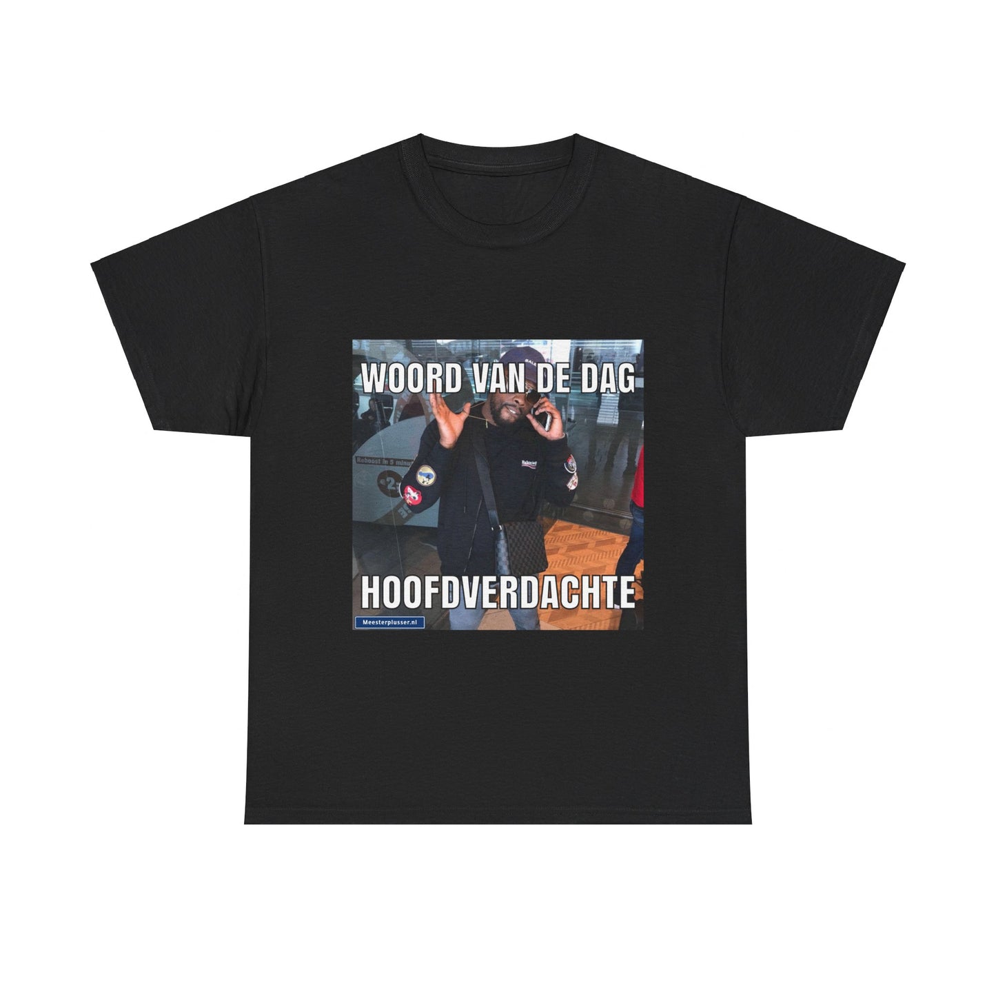 T-Shirt „Hauptverdächtiger“ mit dem Wort des Tages
