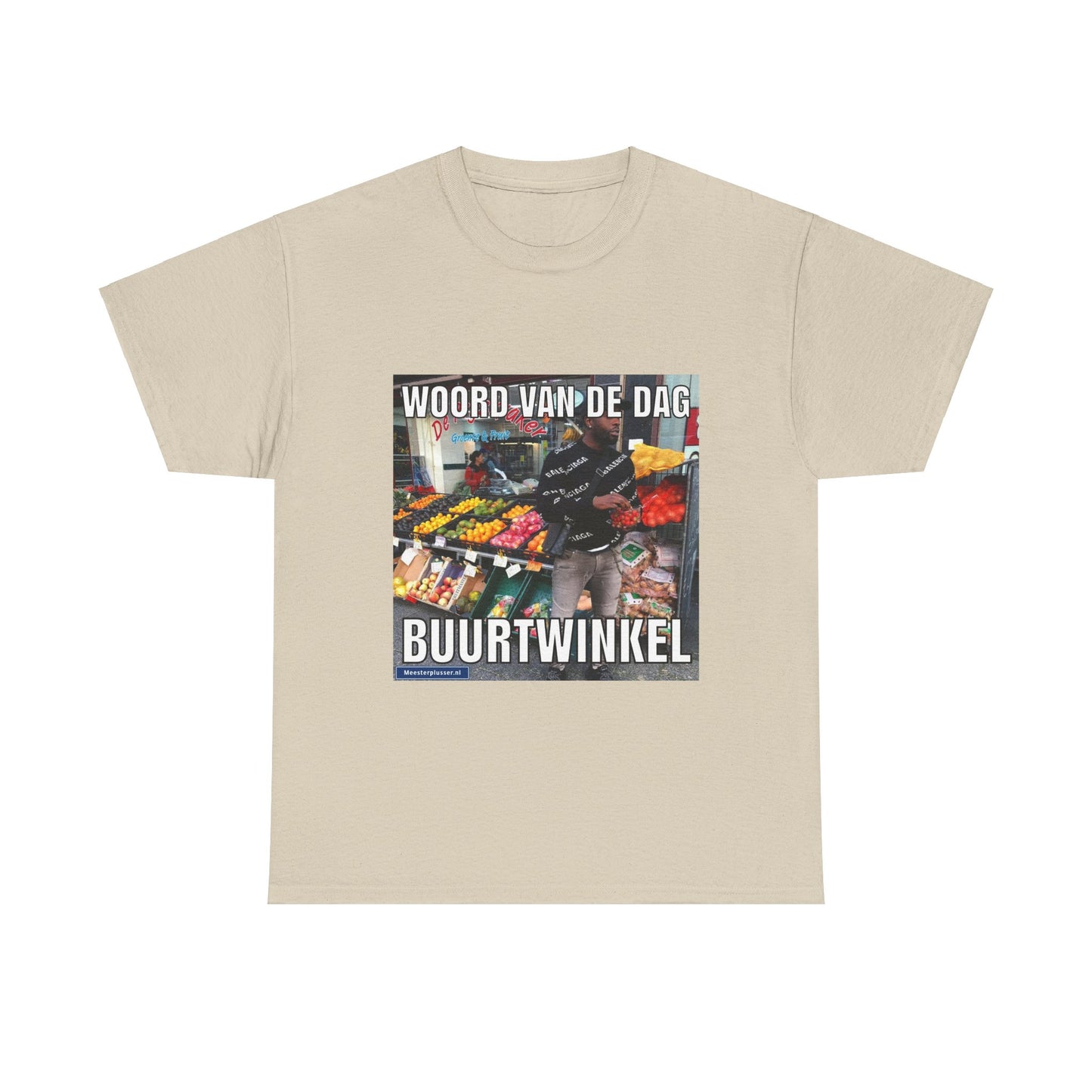 ''Buurtwinkel'' Word of the day T-shirt - Meesterplusser.nl