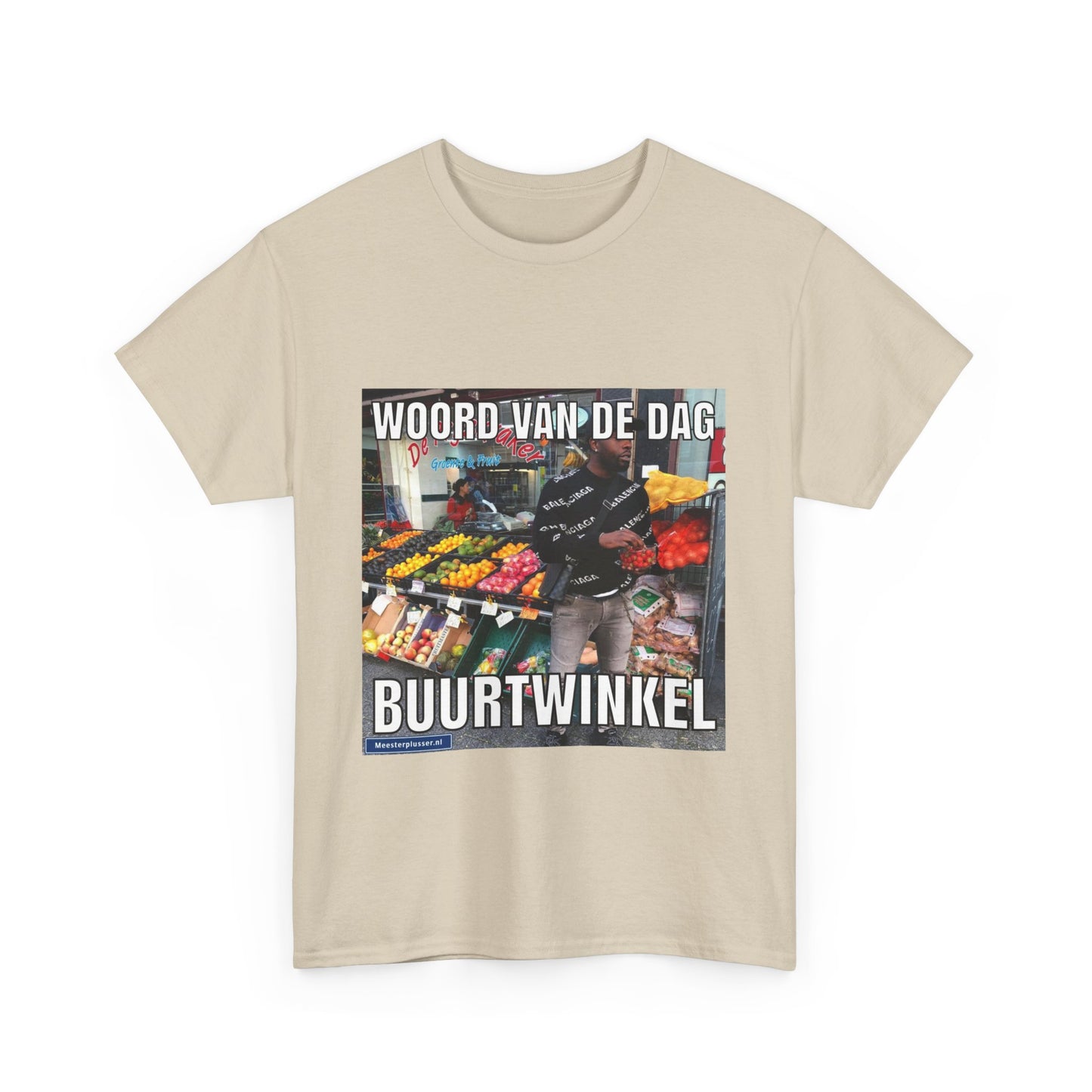 ''Buurtwinkel'' Word of the day T-shirt - Meesterplusser.nl