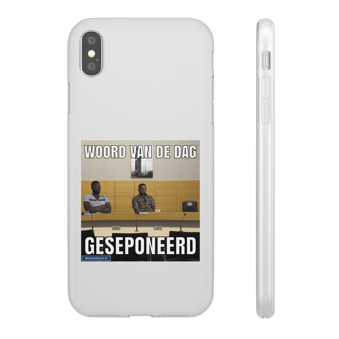 Word of the day 'geseponeerd' telefoonhoesje