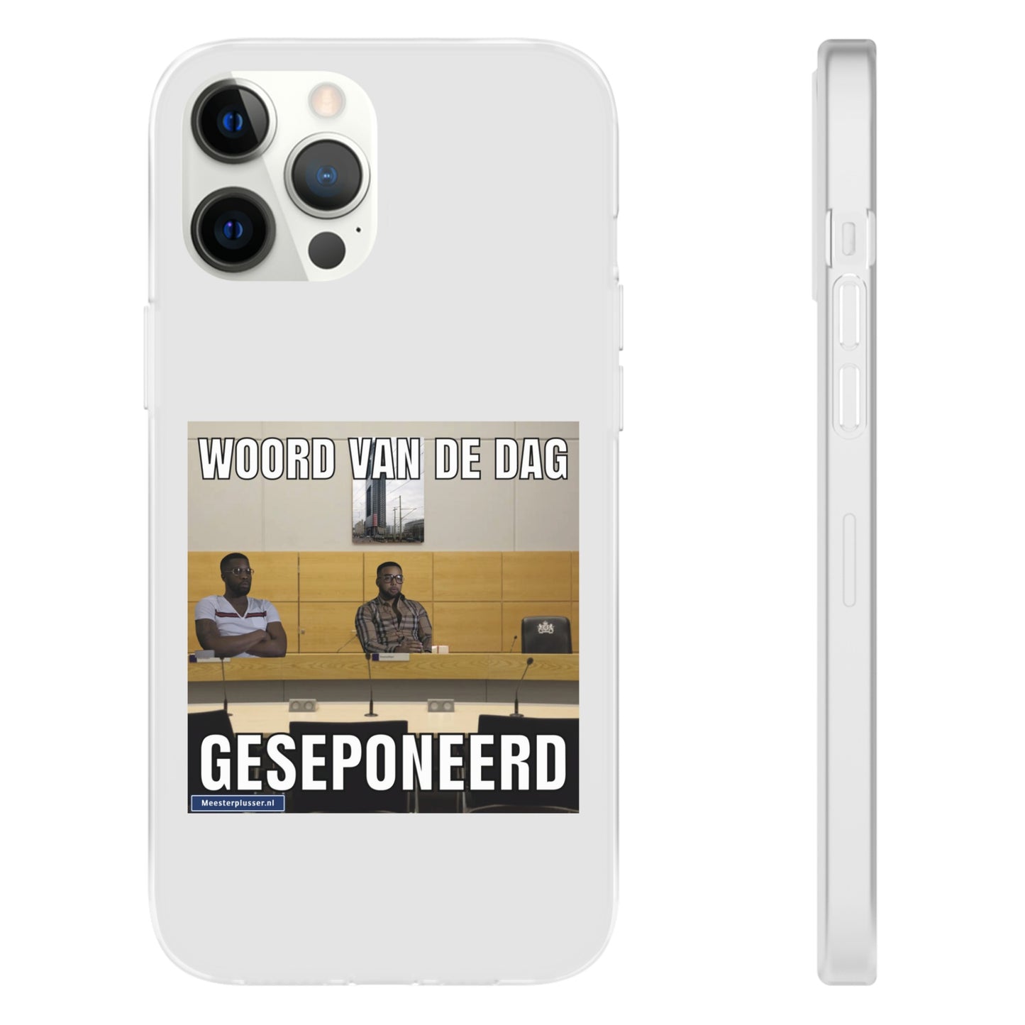 Word of the day 'geseponeerd' telefoonhoesje