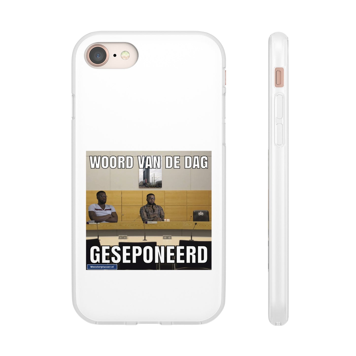 Word of the day 'geseponeerd' telefoonhoesje