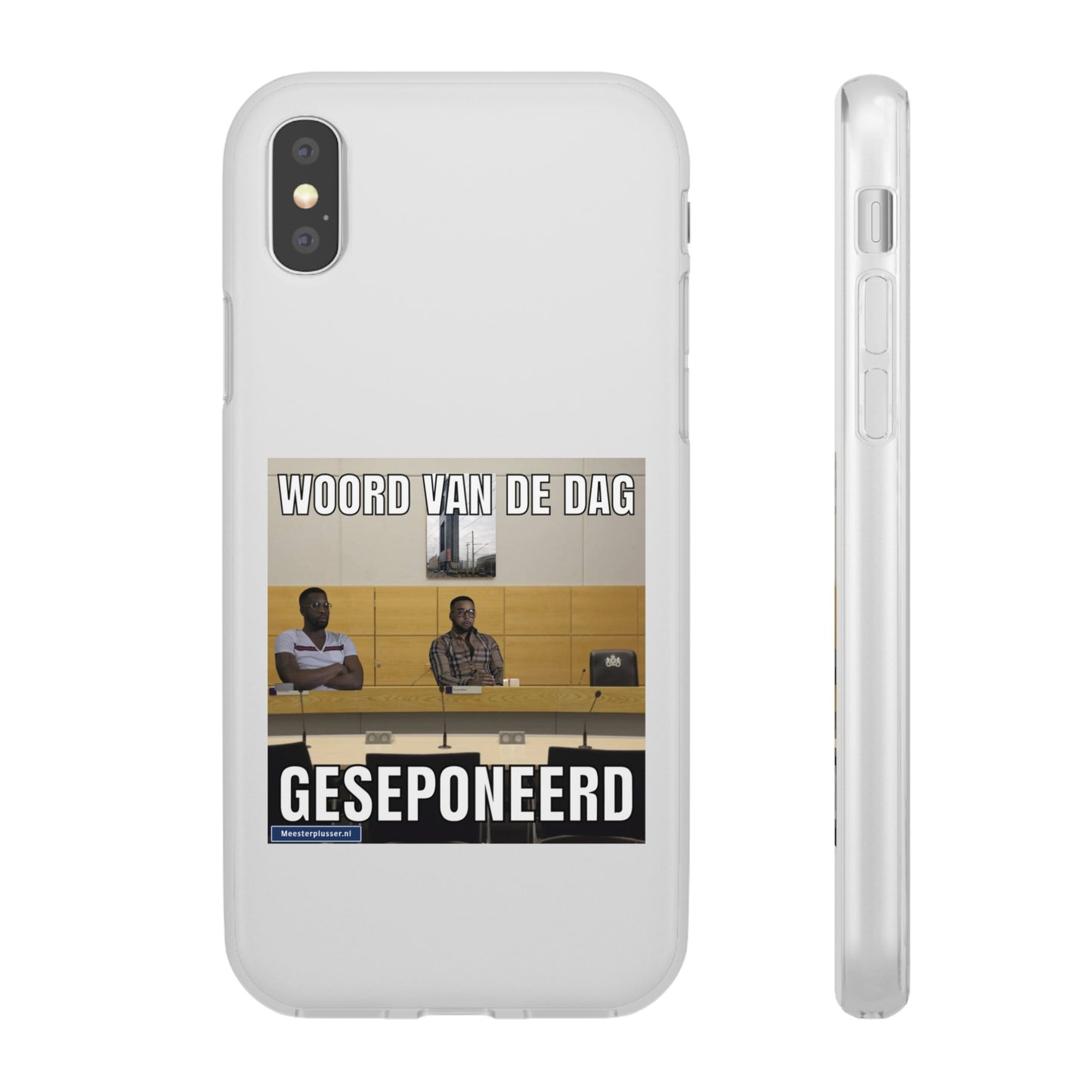 Word of the day 'geseponeerd' telefoonhoesje