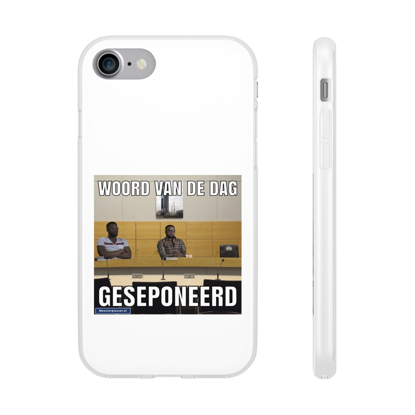 Word of the day 'geseponeerd' telefoonhoesje