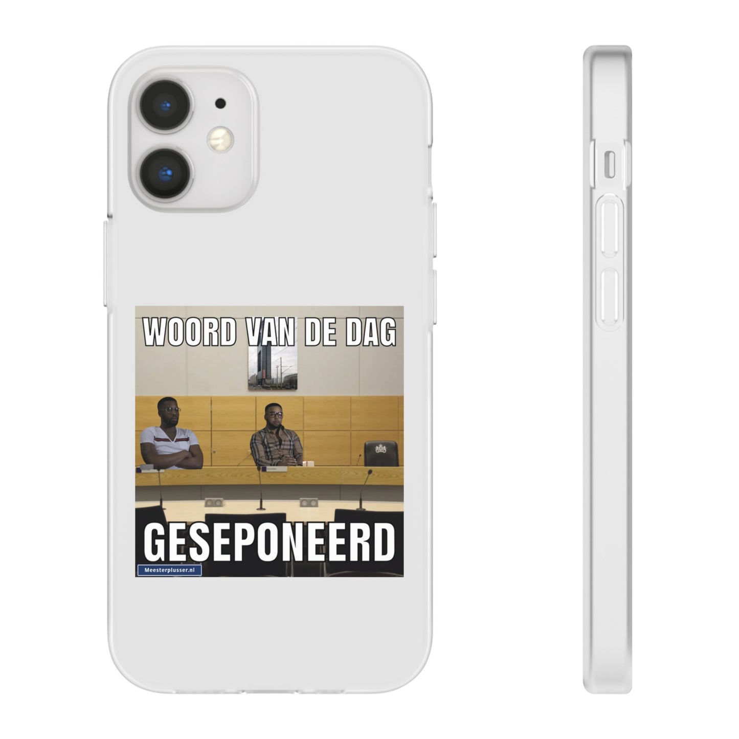 Word of the day 'geseponeerd' telefoonhoesje